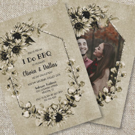 Ich mache GRILLEN Vintage Foto-Engagement-Partei Einladung