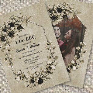 Ich mache GRILLEN Vintage Foto-Engagement-Partei Einladung