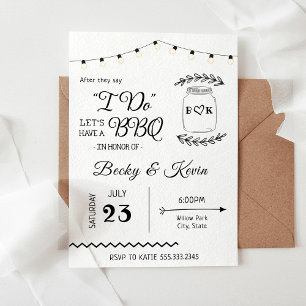 Ich mache GRILLEN Wedding Reception Einladung