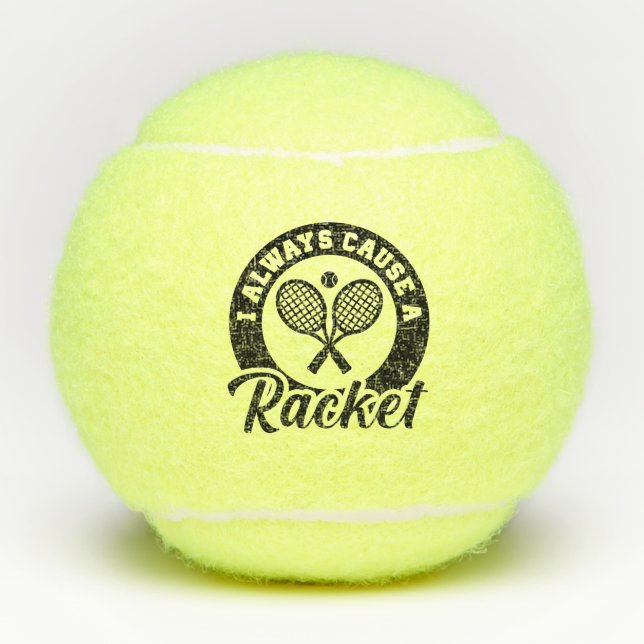 Ich mache immer ein Racket Tennisbälle (Vorderseite)