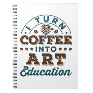 Ich mache Kaffee in Bildung Art Teacher Notizblock