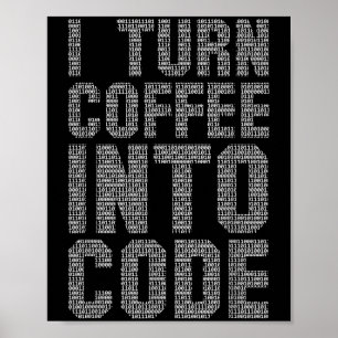 Ich mache Kaffee in Code lustige Zitat Programer E Poster