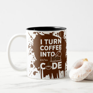 Ich mache Kaffee in Code Zweifarbige Tasse