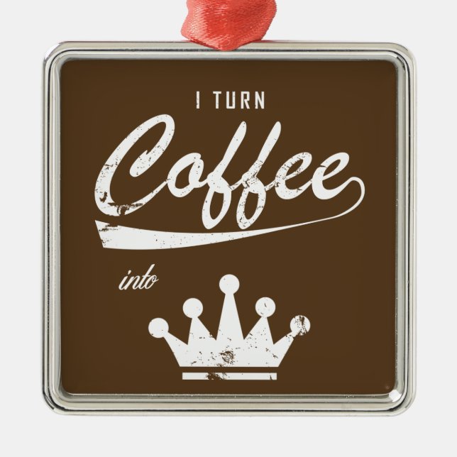 Ich mache Kaffee in KOMs Ornament Aus Metall (Vorne)