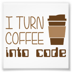 Ich mache Kaffee in Programmiercode Fotodruck