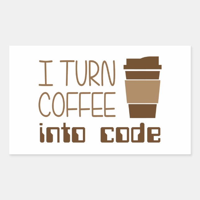Ich mache Kaffee in Programmiercode Rechteckiger Aufkleber (Vorderseite)