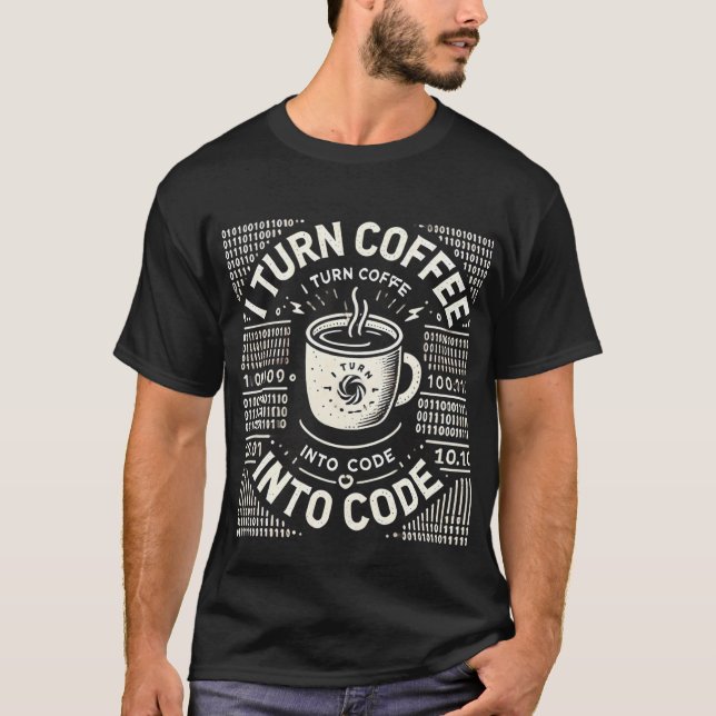 Ich mache Kaffee in T - Shirt mit weißem Text (Vorderseite)