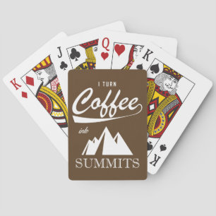 Ich mache Kaffee zu Gipfeln Spielkarten