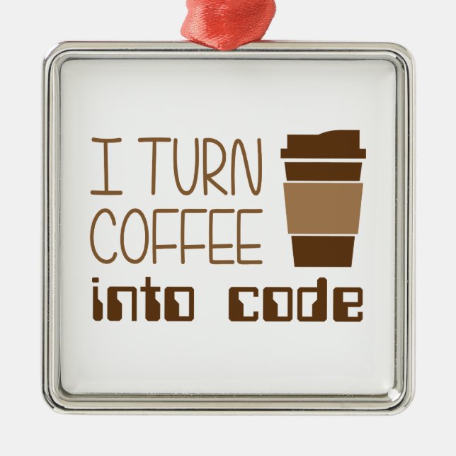 Ich mache Kaffee zu Programmierungscode Ornament Aus Metall (Vorne)