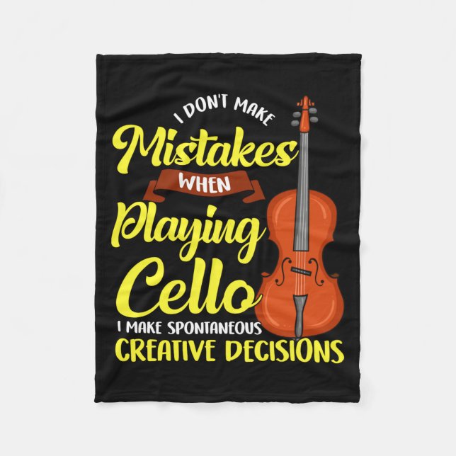 Ich mache keine Fehler beim Cello spielen  Fleecedecke (Vorderseite)