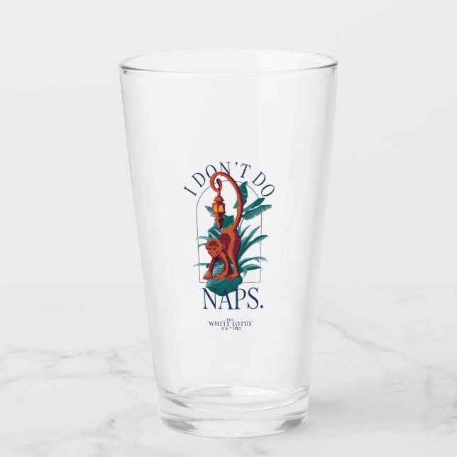 Ich mache keine Nickerchen Affe - Der weiße Lotus Glas (Vorderseite)