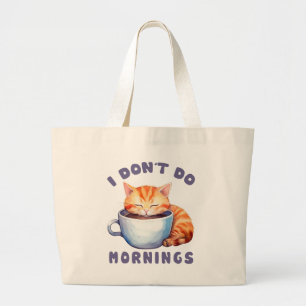 Ich mache keinen Morgen - Niedliche Orangenkatze m Jumbo Stoffbeutel