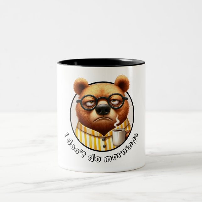Ich mache keinen Morgenbär Zweifarbige Tasse (Mittel)