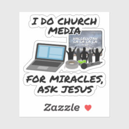 Ich mache Kirchenmedien für Wunder, Frag Jesus, Ki Aufkleber