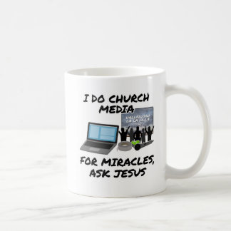 Ich mache Kirchenmedien für Wunder, Frag Jesus, Ki Kaffeetasse