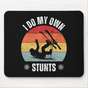 Ich mache meine eigenen Stunts beim Skifahren Retr Mousepad