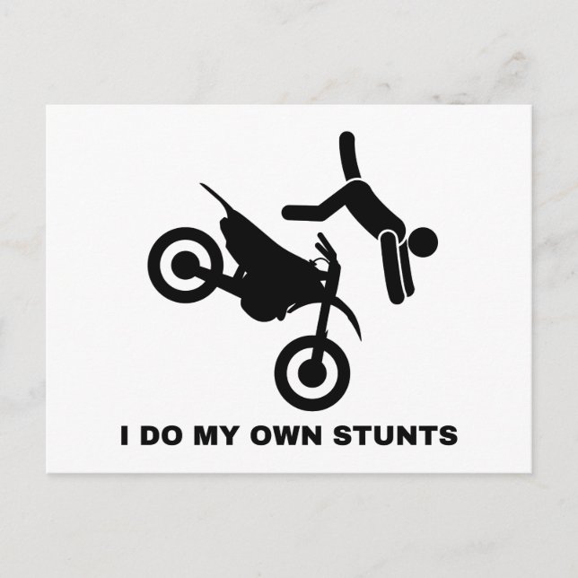 Ich mache meine eigenen Stunts Postkarte (Vorderseite)