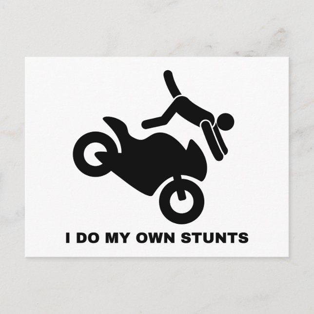 Ich mache meine eigenen Stunts Postkarte (Vorderseite)