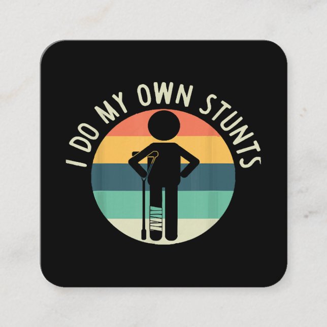 Ich mache meine eigenen Stunts Quadratische Visitenkarte (Vorderseite)
