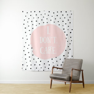 Ich mache mir keine Sorgen - Typografie Polka Dot  Wandteppich
