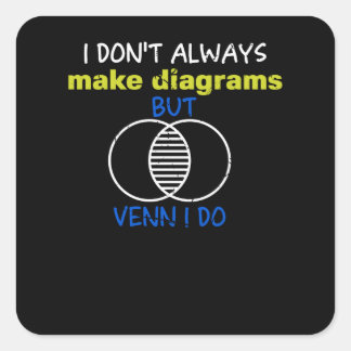 Ich mache nicht immer Diagramme, aber Venn Quadratischer Aufkleber