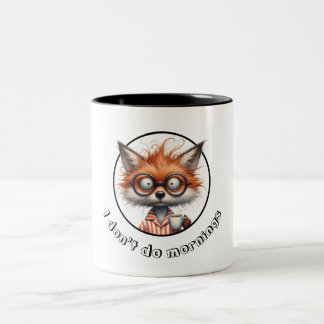 Ich mache nicht morgens Fox Zweifarbige Tasse