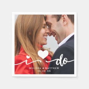 Ich mache Niedliches Herz Foto Hochzeitspapier Nap Serviette