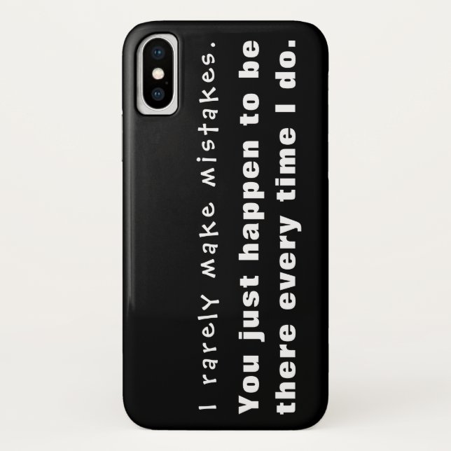 Ich mache selten Fehler, zufällig bist du da... Case-Mate iPhone Hülle (Rückseite)