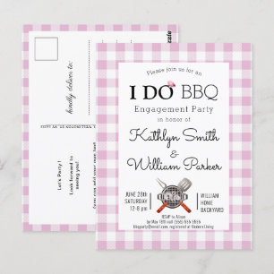 Ich mache Verlobung Niedlich Rosa Karierte GRILLEN Postkarte