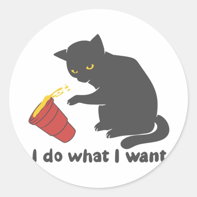 Ich mache, was ich gewollt habe - Wählen Sie die H Runder Aufkleber (Vorderseite)