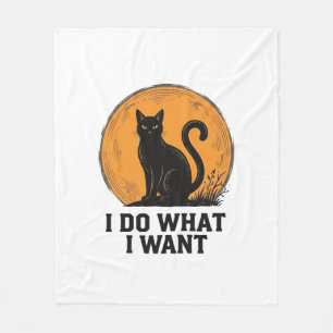 Ich mache was ich will Black Cat Vintage-Shirt-Des Fleecedecke