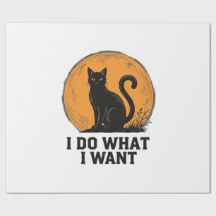 Ich mache was ich will Black Cat Vintage-Shirt-Des Geschenkpapier