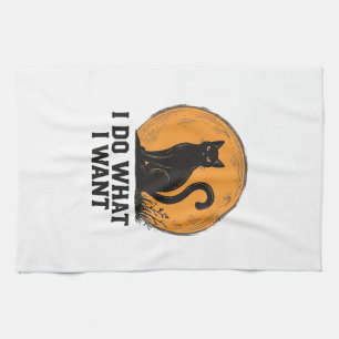 Ich mache was ich will Black Cat Vintage-Shirt Des Geschirrtuch