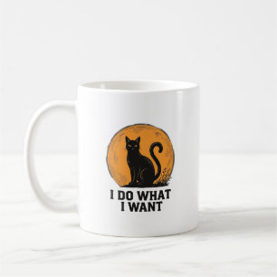 Ich mache was ich will Black Cat Vintage-Shirt Des Kaffeetasse