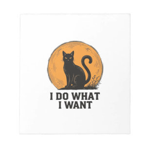 Ich mache was ich will Black Cat Vintage-Shirt-Des Notizblock