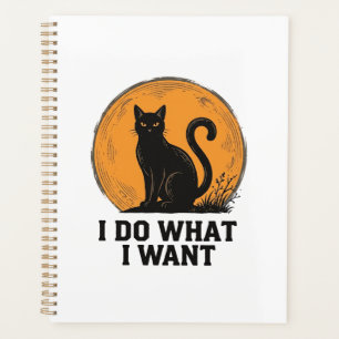 Ich mache was ich will Black Cat Vintage-Shirt-Des Planer