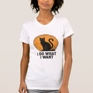 Ich mache was ich will Black Cat Vintage-Shirt-Des T-Shirt