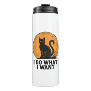 Ich mache was ich will Black Cat Vintage-Shirt-Des Thermosbecher
