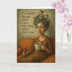 „Ich mache was ich will“ Humor Karte Vintage Art