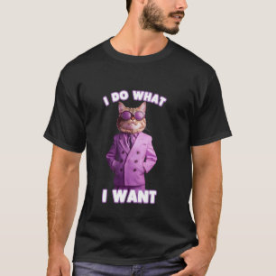 Ich mache was ich will Katz-Anzug Lila T-Shirt