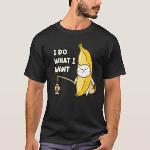 Ich mache was ich will Katze Angelkatze in Banane T-Shirt