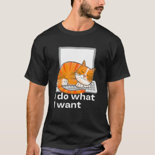 Ich mache was ich will Katze Computer Tastatur T-Shirt