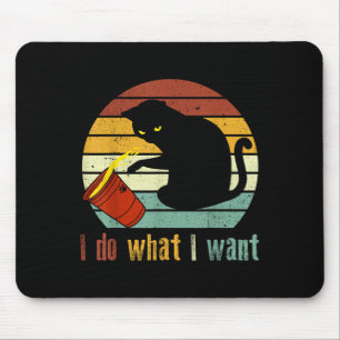 Ich mache was ich will Katze Kaffee Schwarze Katze Mousepad