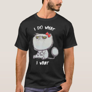 Ich mache was ich will Katze Kaffee schwarze Katze T-Shirt