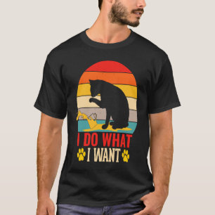 Ich mache was ich will Katze mit Brille T-Shirt