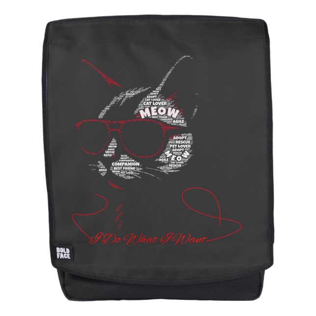 Ich mache, was ich will Katze Typografie Rucksack (Vorderseite)