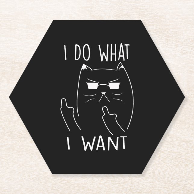 Ich mache was ich will Katze   Untersetzer (Vorderseite)