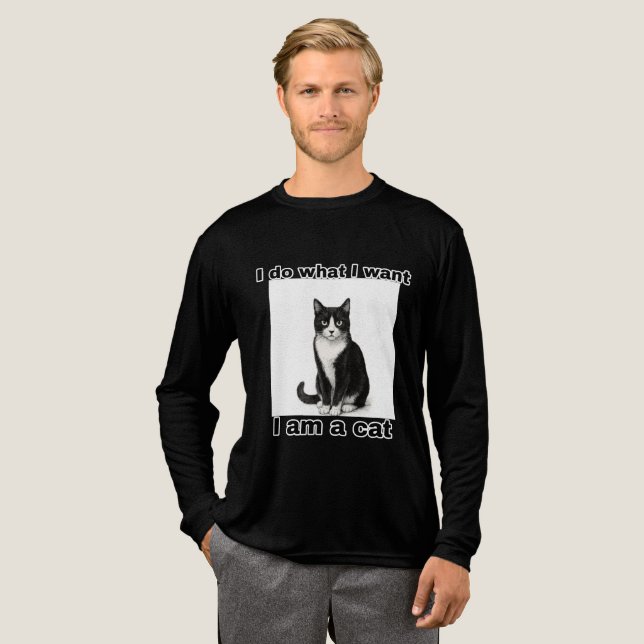 Ich mache, was ich will – Katzenattitüde-Poster Tri-Blend Shirt (Volle Vorderseite)