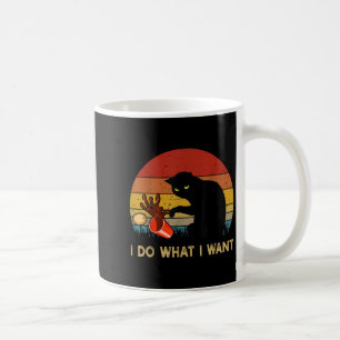 Ich mache was ich will Lustige schwarze Katze für Kaffeetasse