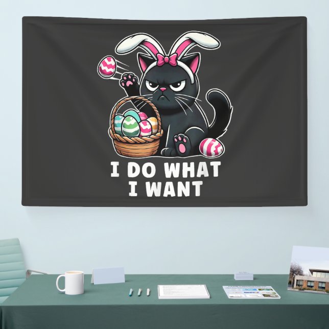 ich mache was ich will Ostern Katze Banner (Messe)